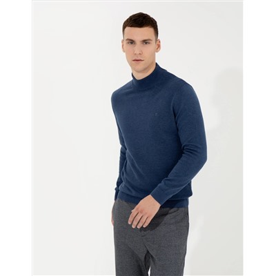Indigo Melanj Slim Fit Half Fisherman воротник Основной вязаный свитер