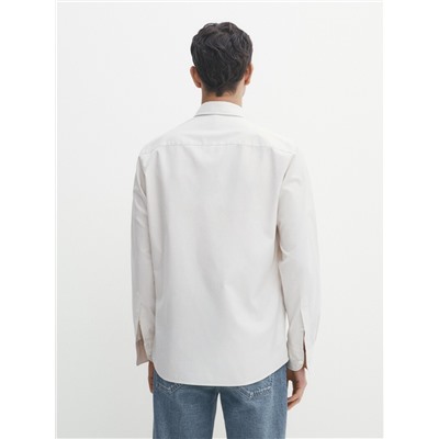 Camisa sarga tintado regular fit