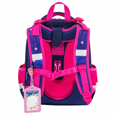 Ранец BRAUBERG PREMIUM, 2 отделения, с брелоком, "Cute fox", LED-ЛАМПОЧКИ, 38х29х16 см, 272019