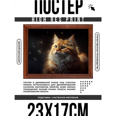 POSG-0326 Постер в рамке 23x17см Рыжий кот