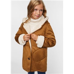 Abrigo antelina pelo -  Niña | MANGO OUTLET España