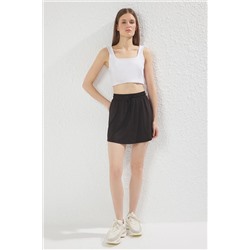 Черный 2 слой короткие короткие спортивные юбки THMSS25SR00000