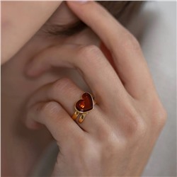 Кольцо серебряное с янтарём R9169ZK