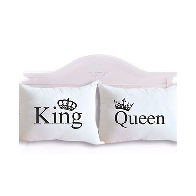 Парные наволочки "King, Queen" короны