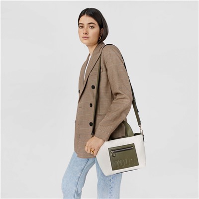 Bolso capazo Nanda - beige y caqui