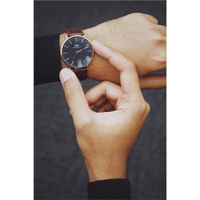 Reloj de cuarzo de piel Classic St Mawes - Marrón y plateado