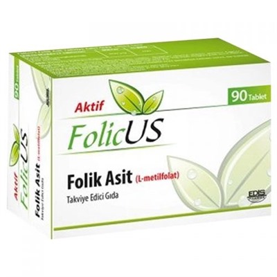 Aktif Folic Us Folik Asit Takviye Edici Gıda 90 Tablet