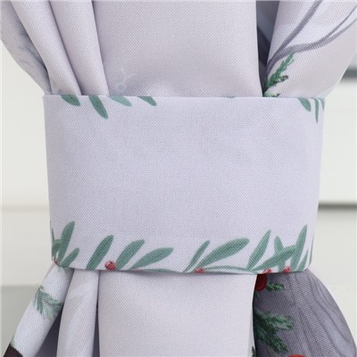 Комплект штор для кухни с подхватами «Новогоднее чудо» 145×180+/-5 см - 2 штуки, габардин