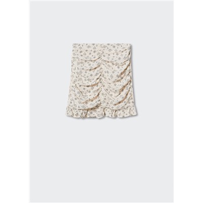 Falda drapeada estampada -  Mujer | MANGO OUTLET España
