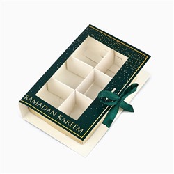 Коробка для конфет, 6 ячеек «Счастливого праздника Рамадан!» 14,8 х 9,5 х 3,5 см