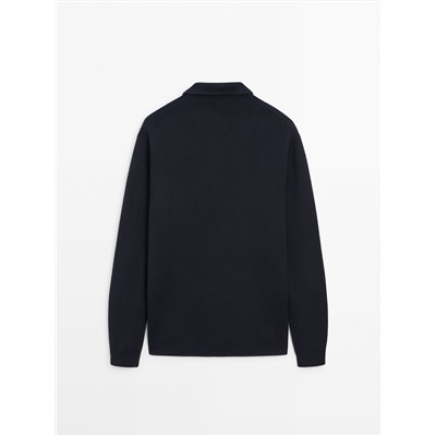 Cárdigan punto cremallera cuello camisero
