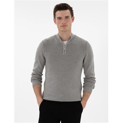 Серый меландж Slim Fit Zippered