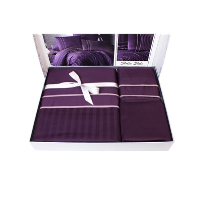 Постельное белье КАРВЕН сатин Де Люкс N044 Stripe Style Purple