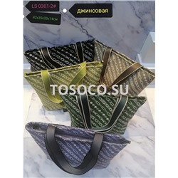 0301-2 сумка текстиль джинса 42х33х35х14