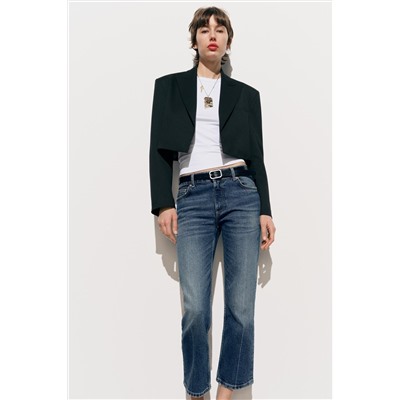 JEANS TRF RECTOS CROP TIRO BAJO