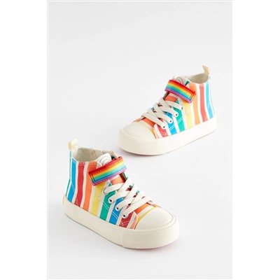 Little Bird by Jools Oliver Rainbow Stripe Canvas Trainers