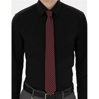 Black Slim Fit Basic рубашка с длинным рукавом