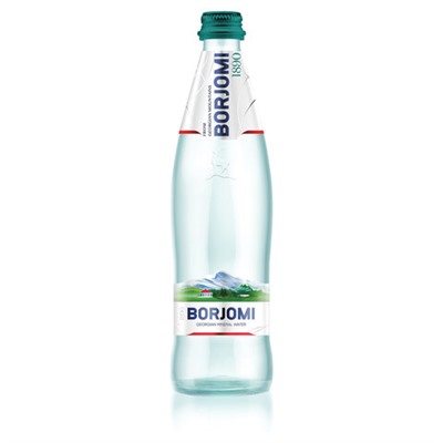 Вода ГАЗИРОВАННАЯ минеральная BORJOMI 0,33 л, стеклянная бутылка