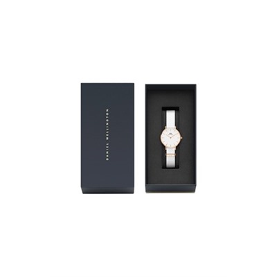 Reloj de cuarzo de tela y chapado en oro rosa Dover