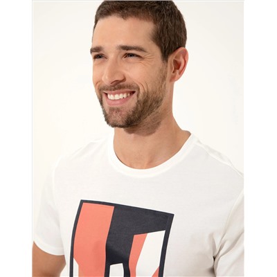 Ekru Slim Fit Printed Bike Bike T -For