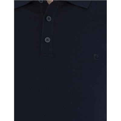 Яготая синяя кнопка подгонки с Polo Yaka Knitwear T -Fork