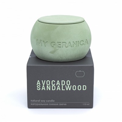 Натуральная соевая свеча Avocado Sandalwood
