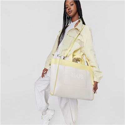 Bolso shopper Maya - beige y amarillo