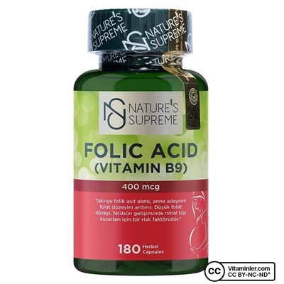 Nature's Supreme Folic Acid 400 мкг 180 капсул