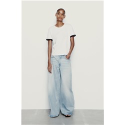 COTTON T-SHIRT WITH EMBELLISHED TRIM