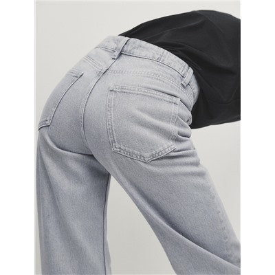 Jeans tiro medio full length wide leg