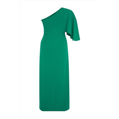 Emerald Green One Arm Asymmetrical Slit Toavy Evening Dress/Night/Harduation/Guncagement Dress TBBSS24AD00000