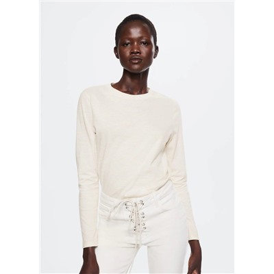 Camiseta algodón rayas -  Mujer | MANGO OUTLET España