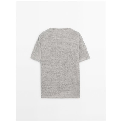 Camiseta manga corta con lino y algodón