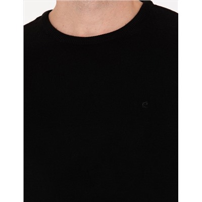 Black Slim Fit Bike Neck Basic вязаный свитер