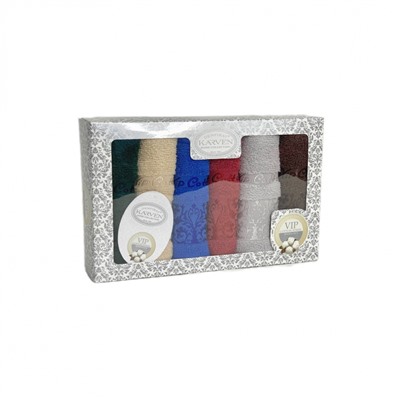 Кухонный набор полотенец   Карвен  HAYAL махра в коробке 30*50 6 шт. HM 689 (V-16)