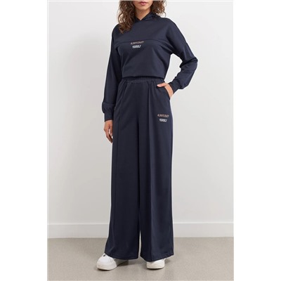 Navy Blue Emelcodery Detailed Cooled Lowed Lower Set Tedaw25US00024