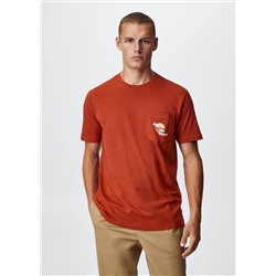 Camiseta bolsillo estampado -  Hombre | MANGO OUTLET España