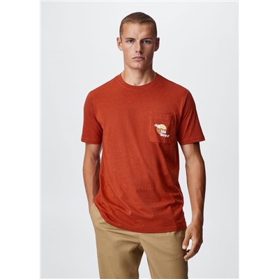 Camiseta bolsillo estampado -  Hombre | MANGO OUTLET España