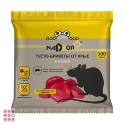 Тесто-брикет от крыс и мышей NADZOR 100г