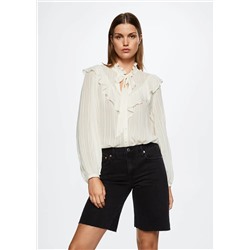 Blusa fluida lazo -  Mujer | MANGO OUTLET España