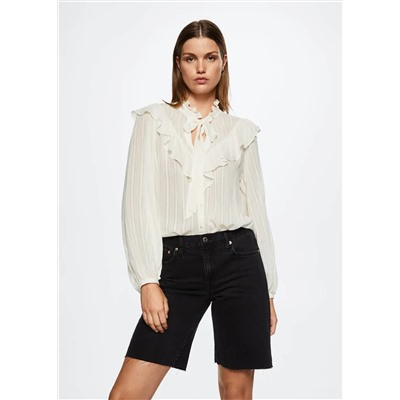 Blusa fluida lazo -  Mujer | MANGO OUTLET España
