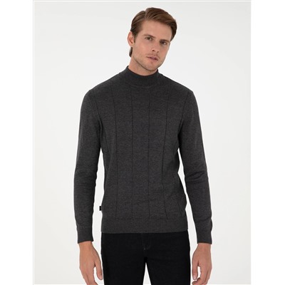 Anthracit melanj Slim Fit Half Fisherman воротник