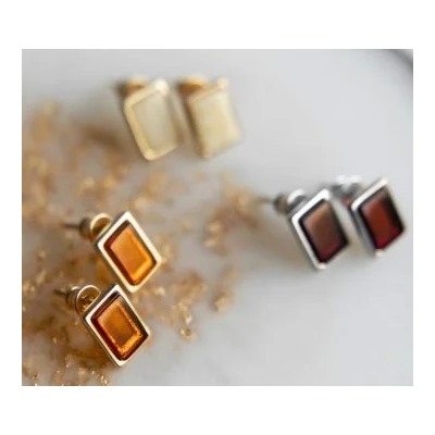 Серебряные серьги с янтарём E9316ZM