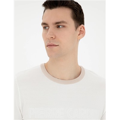 Белый Slim Fit Bike Yaka Triko T -For