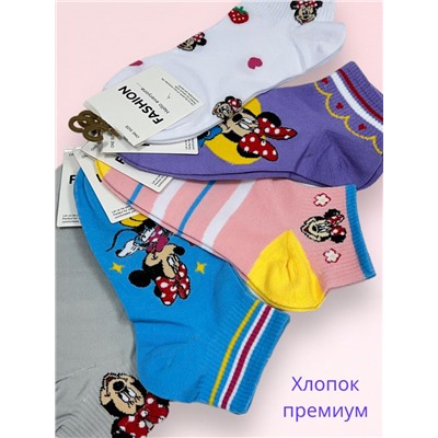 Носки женские короткие FASHION хлопок 5 пар 36-41 Арт 15