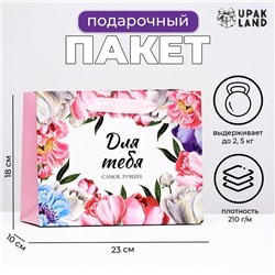 Пакет ламинированный горизонтальный «Цветочная композиция», 23×18×10 см