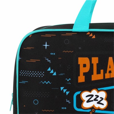 Папка на молнии с ручками BRAUBERG А4, 1 отделение, полиэстер, 80 мм, "Play sleep repeat", 272181