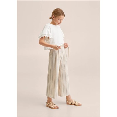 Pantalón culotte rayas -  Niña | MANGO OUTLET España