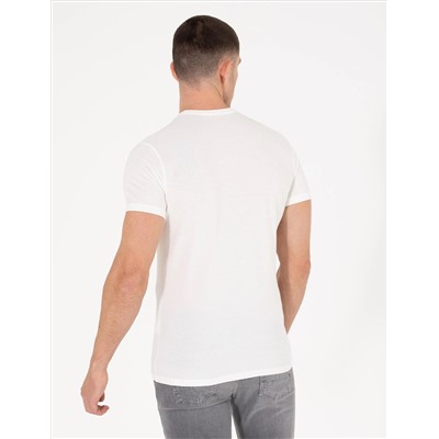 Ekru Slim Fit Printed Bike Bike T -For