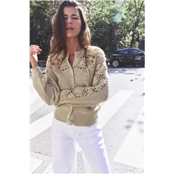 CHAQUETA COMBINADA PUNTO CROCHET
